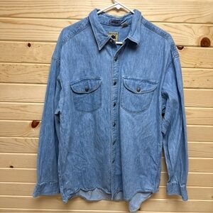 Madison Trader Vintage Denim Button Up Shirt Men’s XL
